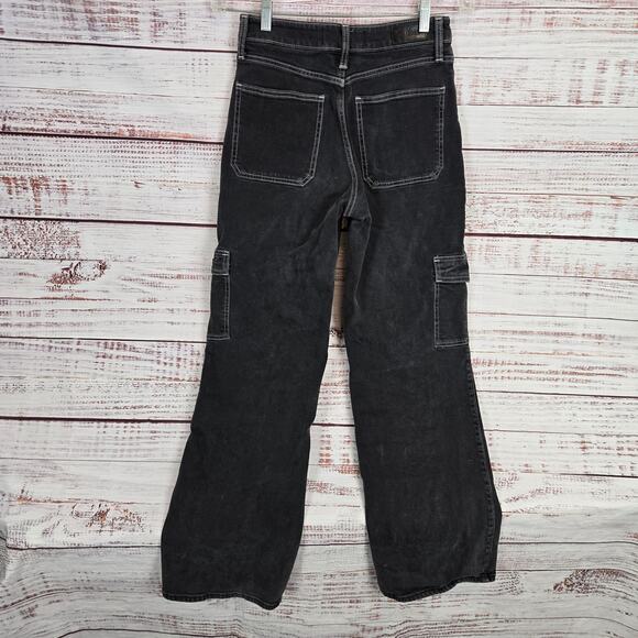 Hollister Womens HIgh Rise Vintage Baggy Jeans Sz 1R(25) Black Carpenter Gothic - Picture 2 of 13
